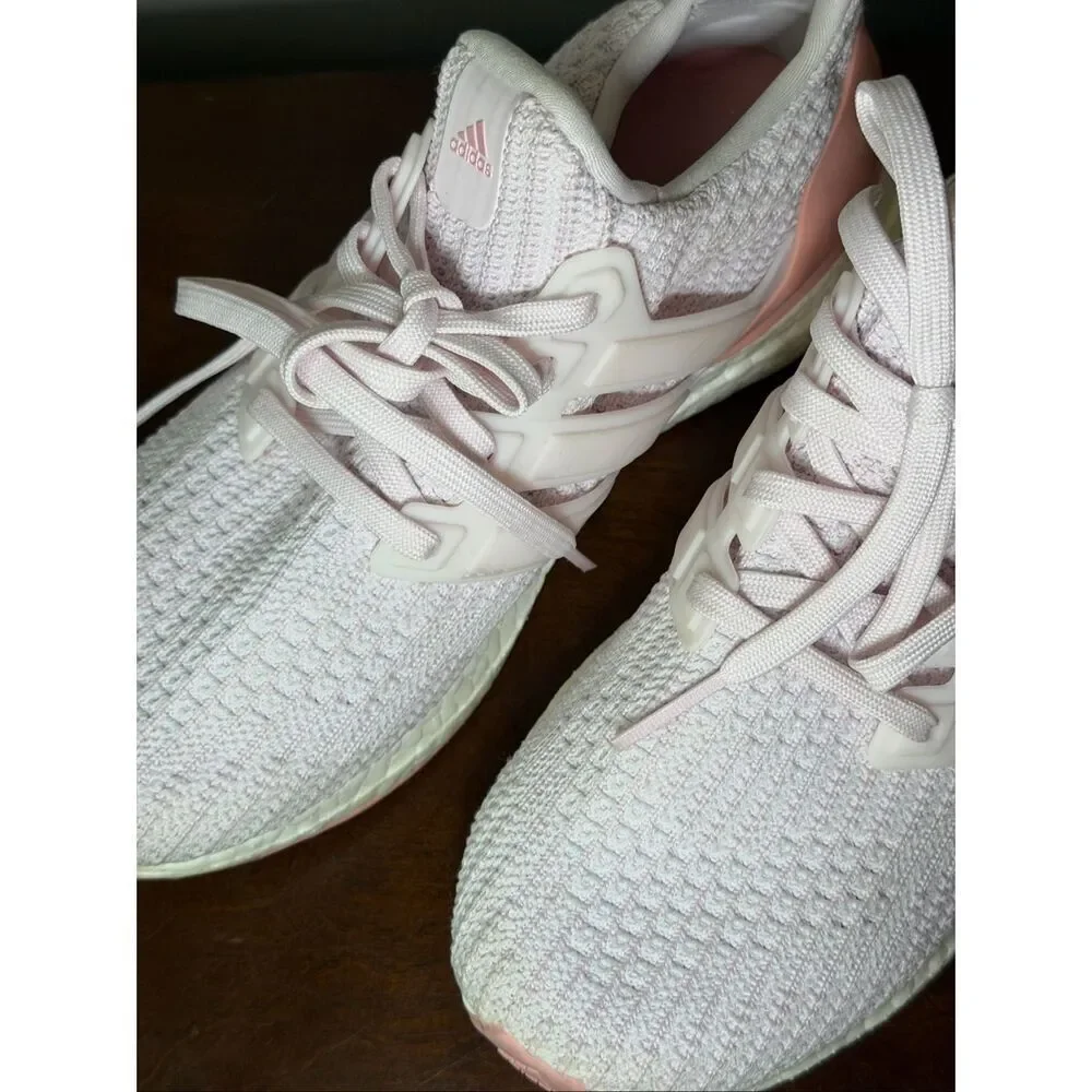 Adidas ultraboost 4.0 DNA pink knit slide on sneakers